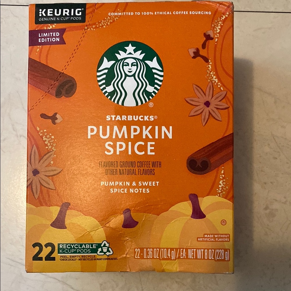 Starbucks Limited Edition Pumpkin Spice Pods - Orange and Brown